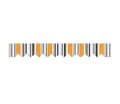 home Trends Markise Volant Schabracke Markisenbespannung Ersatzstoffe Markisenstoffe Sonnenschutz Polyester fertig genäht mit Umrandung mehr Maß und Farbe(P5002-orange weiß blau schwarz Streifen, 3m)
