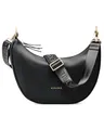Expatrié Umhängetasche Damen Schwarz - Lea Medium - Half Moon Bag Schultertasche - Crossbody Bag im Halbmond Design - Halbrunde Handtasche aus Veganem Leder - Wasserabweisend