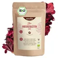 Hibiskusblüten Bio ganz getrocknet 500g | leicht säuerlich-fruchtiger Geschmack | in Bio-Qualität | süß-aromatischer Hibiskustee | ideal für Salate, Desserts, Kuchen, Joguhrts | vom Achterhof