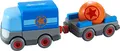 HABA 304820 - Kullerbü – Batterie-LKW mit Anhänger, Zubehör für alle Kullerbü-Bahnen, mit Batterieantrieb, ab 2 Jahren, Blau