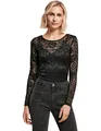 Urban Classics Ladies Lace Longsleeve Body Frauen Body schwarz XS 91% Polyamid, 9% Elasthan Basics