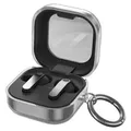 Elastische Hülle mit Karabiner für Galaxy Buds 4 / 4 Pro, Bizon Case Headphone Clear, Transparent - Transparent