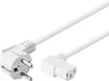 goobay 96043 Kaltgerätekabel 1,5m / 90 Grad C13 Kaltgerätebuchse & Schutzkontaktstecker / Universelles PC Monitor PC Stromkabel C13 Winkelstecker Netzkabel / Weiß / 1,5m