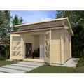 WEKA Gartenhaus "158 Gr.2", Holz, BxHxT: 430 x 281 x 300 cm (Außenmaße inkl. Dachüberstand) - beige
