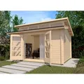 Weka Holz-Gartenhaus Natur Pultdach Unbehandelt 300 cm