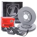 Zimmermann Bremsscheiben + Bremsbeläge Vorderachse [Hersteller-Nr. 10697204] für VW, Seat, Skoda, Audi