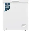 homeX Gefriertruhe, Tiefkühltruhe klein - 142L Nutzinhalt, 4-Sterne Gefrieren, Super-Frost-Funktion, Kühltruhe inkl. Ablagekorb, LED-Display, elektronische Temperaturregelung, leise, weiß, FT1125-W
