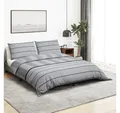 vidaXL Bettbezug vidaXL Bettwäsche-Set Grau 220x240 cm Baumwolle