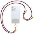 mtb more energy® Universal Handykette - Square Style - Metallteile Farbe Gold - kompatibel mit vielen Handyhüllen - Band Seil Kordel zum Umhängen