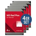 WD Red Plus 4er Set WD40EFPX - 4 TB 5400 rpm 256 MB 3,5 Zoll SATA 6 Gbit/s CMR