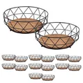 Obstkorb 16-teilig Metall ø 28 H 10 cm Set 2 x 8 VE Metall Brotkorb Obstschale r