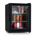 Klarstein Mini Kühlschrank mit Glastüre, Getränke, Snacks & Kosmetik, Klein & Leise, Verstellbare Ablagen, Skincare Kühlschrank 12-18°C, 42L