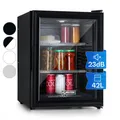 Mini Kühlschrank Glastür 42 l Getränkekühlschrank leise Hausbar Minibar schwarz