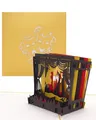 Pop-Up Karte Theater - Bühne 3D Geburtstagskarte, Einladungskarte & Verpackung Theaterkarte in Gold