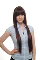 Damenperücke braun sehr lang gestuft Pony Haarersatz ca. 75 cm 9214L-2T33