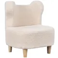 AIYAPLAY Kindersessel Kindersofa mit Teddyfleece-Optik, Bärenform massiven Holzfüßen Kinderstuhl für Kinderzimmer, Spielzimmer, 47 x 43 x 53 cm, für Kinder 1,5-3 Jahre Beige