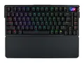 ASUS ROG Azoth Extreme - Tastatur - 75% - mit OLED-Display - hintergrundbeleuchtet - kabellos - 2.4 GHz, Bluetooth 5.1, USB-C - QWERTZ - Deutsch - Tastenschalter: ROG NX Snow (austauschbar im laufenden Betrieb)