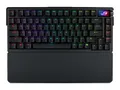ASUS ROG Azoth Extreme - Tastatur - 75% - mit OLED-Display - hintergrundbeleuchtet - kabellos - 2.4 GHz, Bluetooth 5.1, USB-C - QWERTZ - Deutsch - Tastenschalter: ROG NX Snow (austauschbar im laufenden Betrieb)