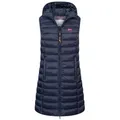 Geographical Norway Steppweste Damen Steppweste Kapuze Übergangs Frühlings Windbreaker Lang Weste S (36)