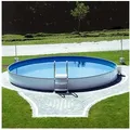 Steinbach Pool Rundpool Steinbach Stahlwand Swimming Pool "Styria rund", Stanzungen für Skimmer und Düsen vorhanden blau Ø 400 cm