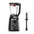 Bosch Hochleistungsmixer, Smoothie Maker, 1800W, VitaPower Serie 6 MMB6652B, 45.000 U-min, Programme für heiße Suppe & Reinigung, 2L, spülmaschinenfeste Teile, Made in Europe, schwarz
