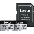 Lexar Professional Silver Plus 2-Pack (128 GB, microSDXC, U3, UHS-I) (LMSSIPL128G-B2ANG)