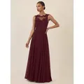 Apart Abendkleid mit floraler Spitze und fließendem Rock rot 40