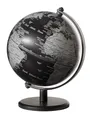 TROIKA Globus Mini Ø 13 cm GAGARIN Globus schwarze Meere & matte silberfarbene Landflächen, schwarzer Metallfuß, weicher Filzboden, bewegliche Achse - im hübschen Karton ideal zum Verschenken