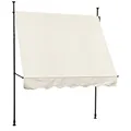 SVITA Klemmmarkise Balkonmarkise Sonnenschutz Markise Handkurbel ohne Bohren (200 x 120 cm, Beige)