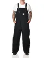 Carhartt Men's Loose Fit Firm Duck Insulated Bib Overall, Black, Medium