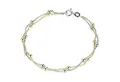 Materia Armkette Damen Kugeln Bicolor Gold SA-109, 925 Sterling Silber, rhodiniert, vergoldet