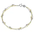 MATERIA Silber Armband Damen 925 mit Kugeln - Armkette Gold vergoldet 19cm