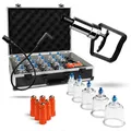 Pulox Schröpfgläser-Koffer - 19 Stk. Set im Aluminium-Koffer inkl. Pumpe - Schröpfen mit Vakuumpumpe