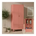 skølm Kleiderschrank Ituri aus Metall (Terrakotta) Schrank mit 6 Fächern, 2 Schubladen & 2 Kleiderstangen, 170x80x45 cm