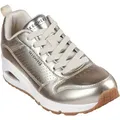 Sneaker SKECHERS "Uno - Metallixs", Damen, Gr. 36, gold (champagner metallixs), Leder, metallic, modisch, Schuhe Sneaker, Keilsneaker, Plateausneaker, Schnürschuh mit Skech-Air