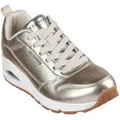 Skechers Uno - Metallixs Sneaker Keilsneaker, Plateausneaker, Schnürschuh mit Skech-Air goldfarben 36 EU