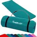 MOVIT Gymnastikmatte Pilates, Gymnastik, Yoga - hautfreundlich und , Yogamatte für Zuhause oder Unterwegs - 190x60x1,5cm, Blau Petrol - Petrol