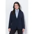 Ulla Popken Blusenblazer Blazer Reverskragen Klappentaschen Knopfverschluss blau 58