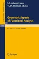 Geometric Aspects of Functional Analysis Joram Lindenstrauss