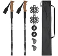 JELEX Nordic-Walking-Stöcke Walking Stöcke mit Korkgriffen, Stufenlos verstellbar, mit Antishock-Technologie