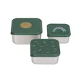 LÄSSIG Snackbox Kinder 3er Set Edelstahl Brotdose/Snackbox Stainless Steel Happy Rascals Smile