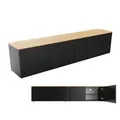 Platan Room Lowboard LUNA, 90 oder 180 cm Sideboard Hängend oder Stehend ganz in Matt schwarz 180 cm