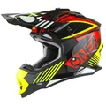 O'NEAL | Motocross-Helm | MX Enduro | ABS-Schale, Lüftungsöffnungen für optimale Belüftung & Kühlung | 2SRS Helmet Rush V.22 | Erwachsene | Rot Neon-Gelb | Größe S