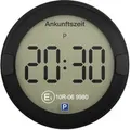 Elektronische Parkscheibe P-DISC NO2, vollautomatische Parkuhr Ø 70mm, heller Hintergrund