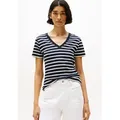 Tommy Hilfiger T-Shirt CODY V-NECK SHORT SLEEVE mit V-Ausschnitt, Baumwolle, Slim Fit blau M (38)