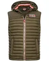 Geographical Norway Herren Stepp weste Bodywärmer Outdoor Kapuzenweste Herbst Vest Winter, Farbe:KAKI, Größe:M 48
