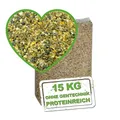 MeineHennen HENNEN VITAL EXZELLENT 15 kg, Premium Hühnerfutter und Wachtelfutter, Körnerfutter, Geflügelfutter, Hennenfutter, Alleinfutter für Hühner, Wachteln, Legehennen