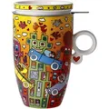 Goebel Tasse Rizzi, Metall, Porzellan, Pop Art, Teetasse, James Rizzi - Not Getting Around the Traffic bunt