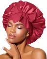 Seidenhaube zum Schlafen, Satin Schlafhaube für Damen & Herren, Bonnet für Lo...