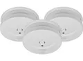 Brennenstuhl Feuermelder 3er-Set RM C 9010, 85 dB Alarmsignal, Testknopf, austauschbare 9V-Batterie, ⌀ 100 x H 35 mm, weiß